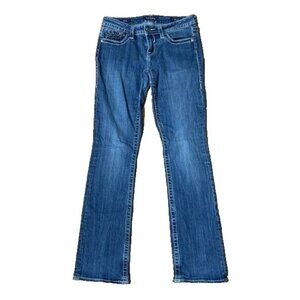 Vigoss Jeans Dublin Slim Boot Mid Rise Sequin Ripped Bootcut Denim Pant 3/4